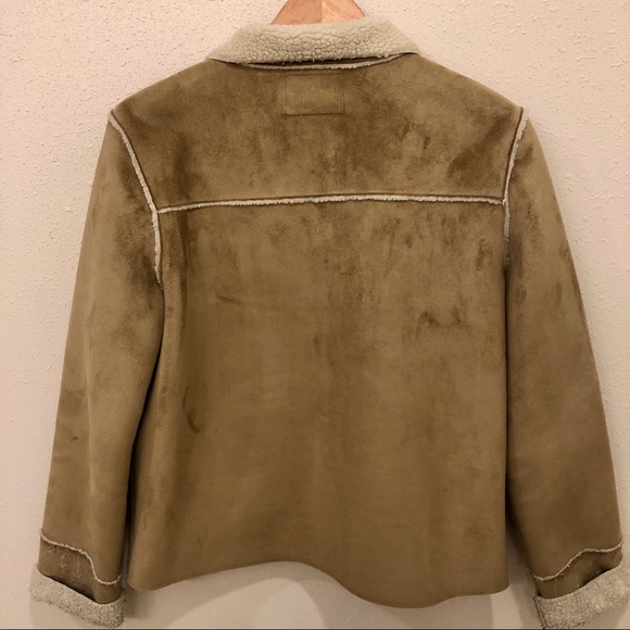 Ralph Lauren Suede Sherpa Lined Embroidered Coat - Picture 6 of 8